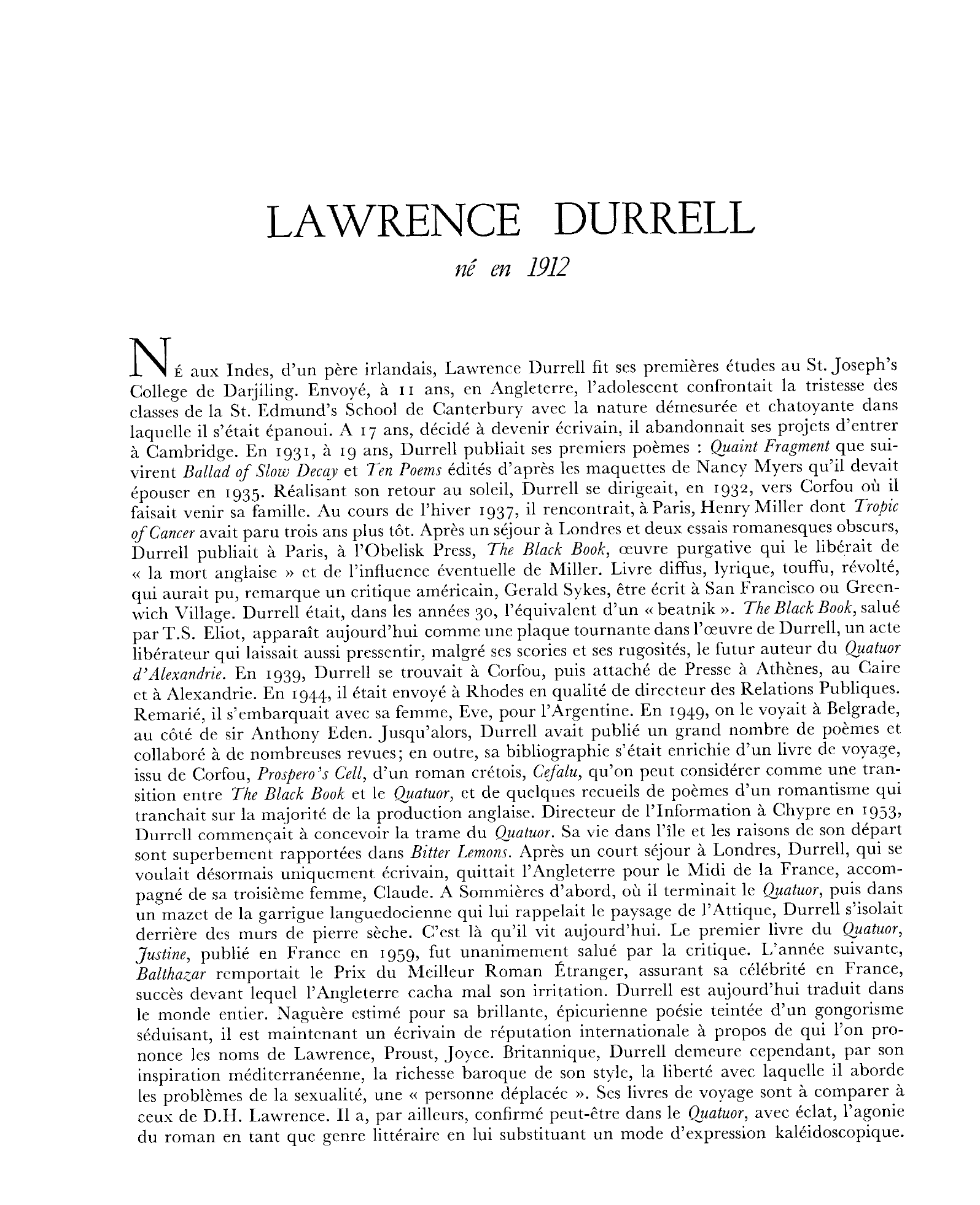 Prévisualisation du document Durrell (Lawrence)