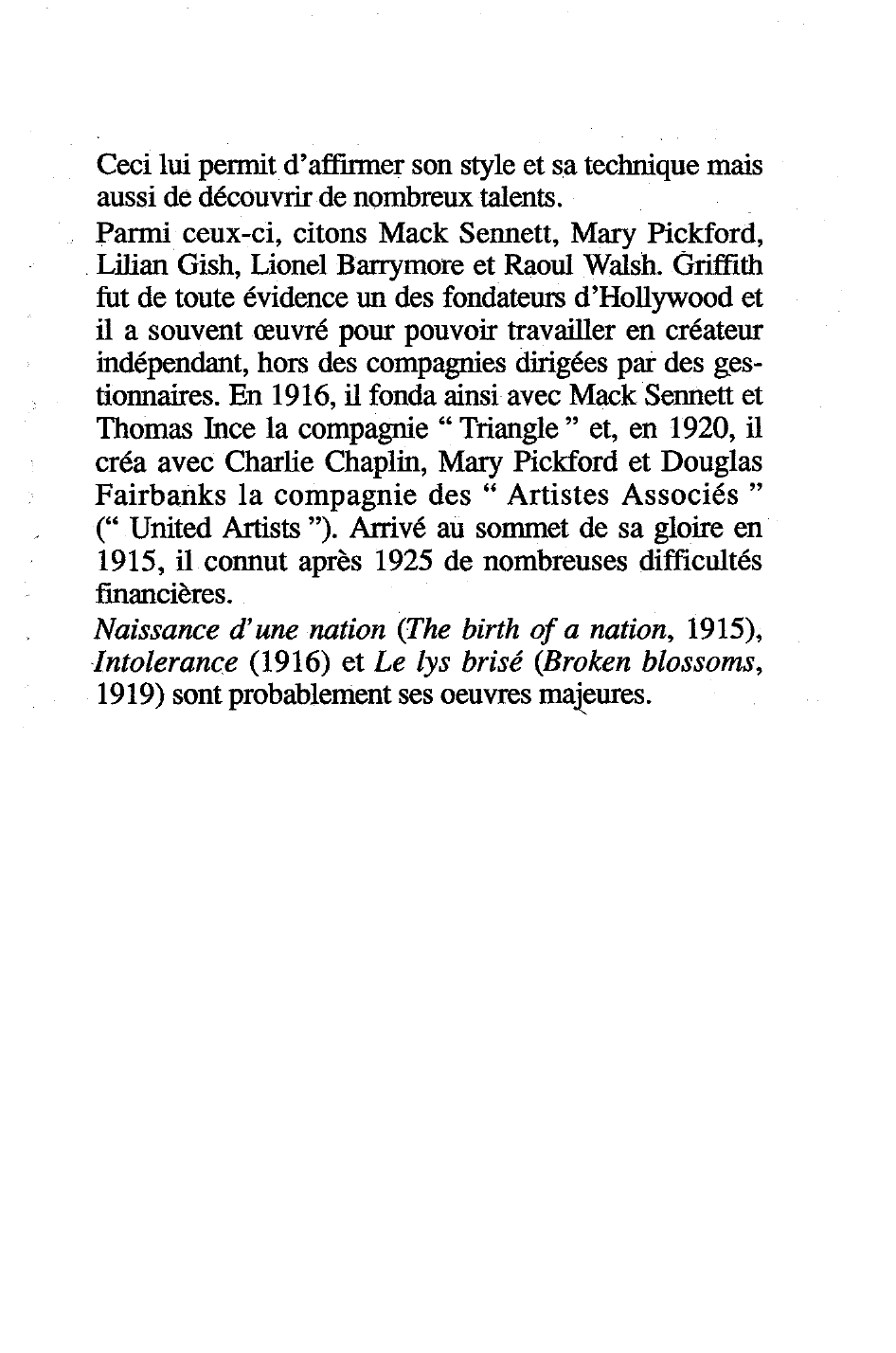 Prévisualisation du document D.W. Griffith