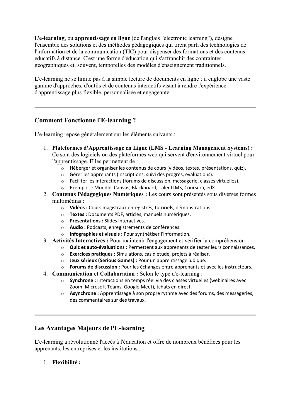 Prévisualisation du document E LEARNING