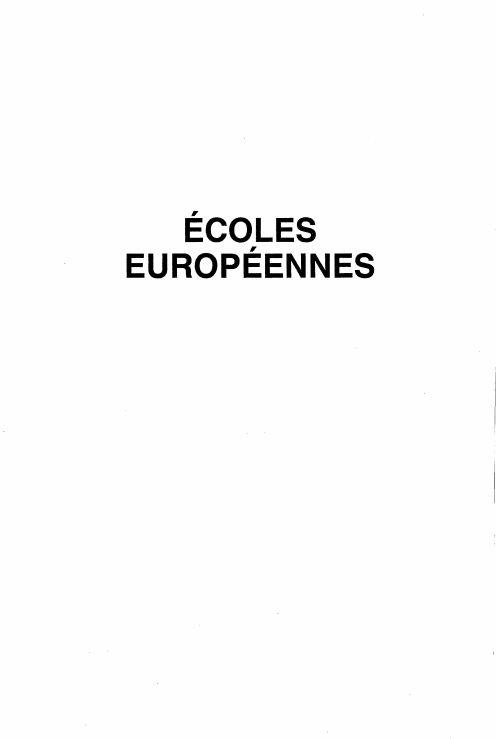 Prévisualisation du document ÉCOLES EUROPÉENNES