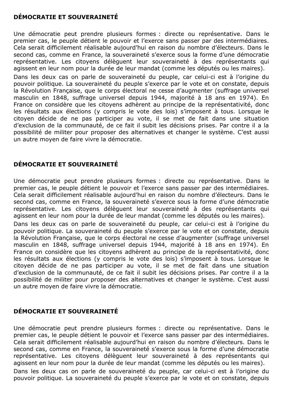 Prévisualisation du document Économie droit: DÉMOCRATIE ET SOUVERAINETÉ