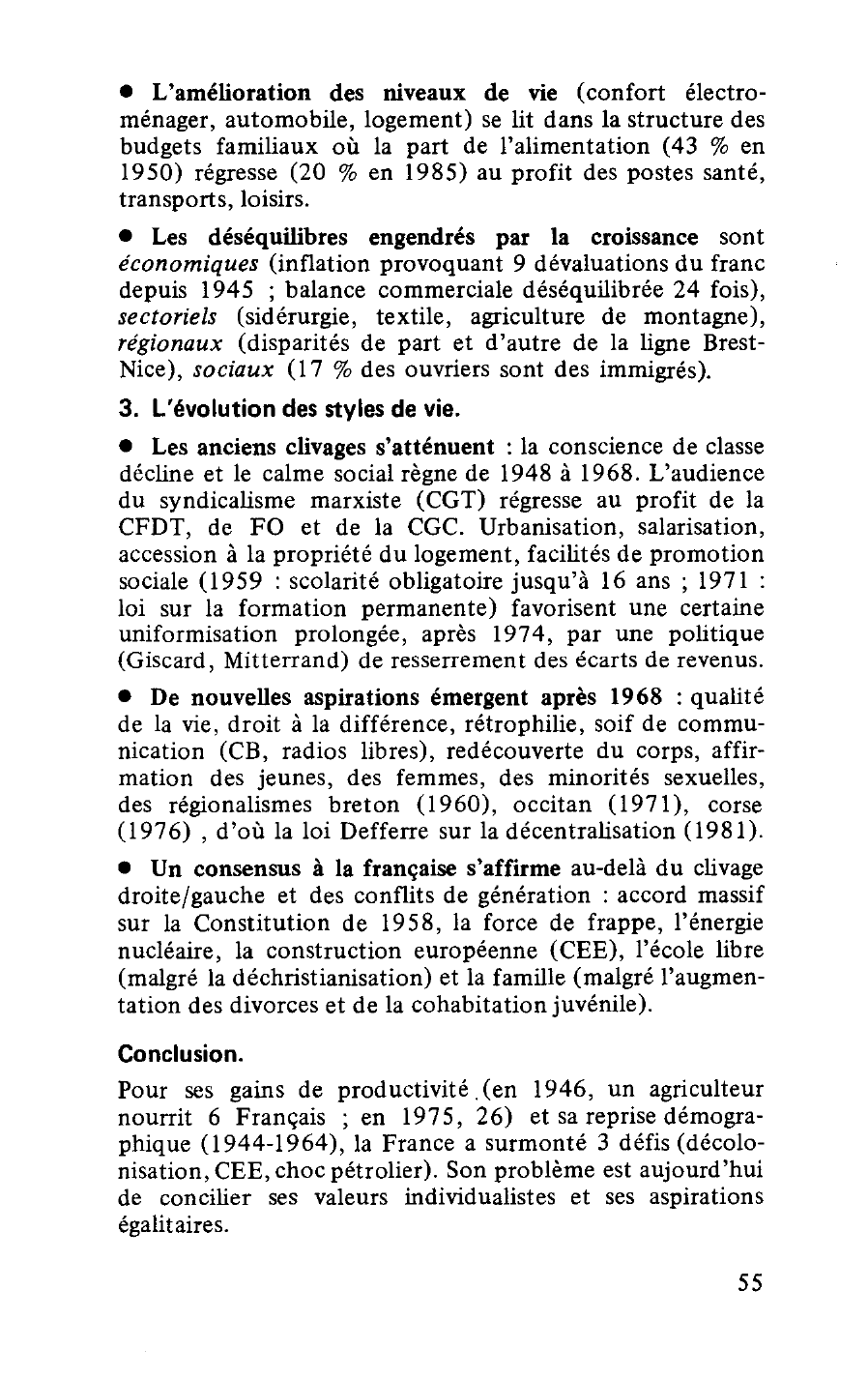 Prévisualisation du document ÉCONOMIE ET SOCIÉTÉ FRANÇAISES DEPUIS 1945