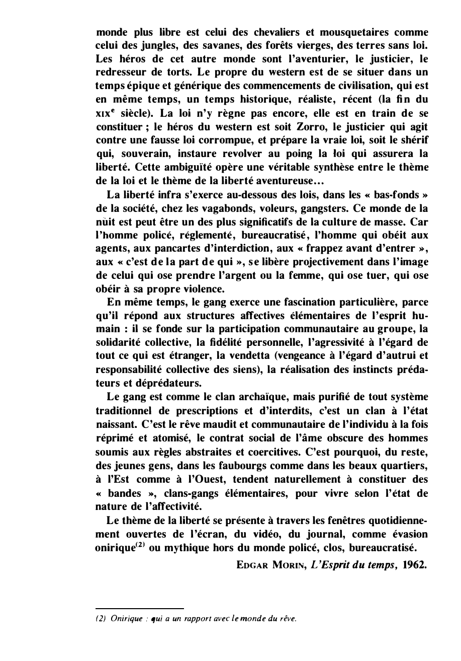 Prévisualisation du document Edgar Morin, L’Esprit du temps, 1962. Analyse