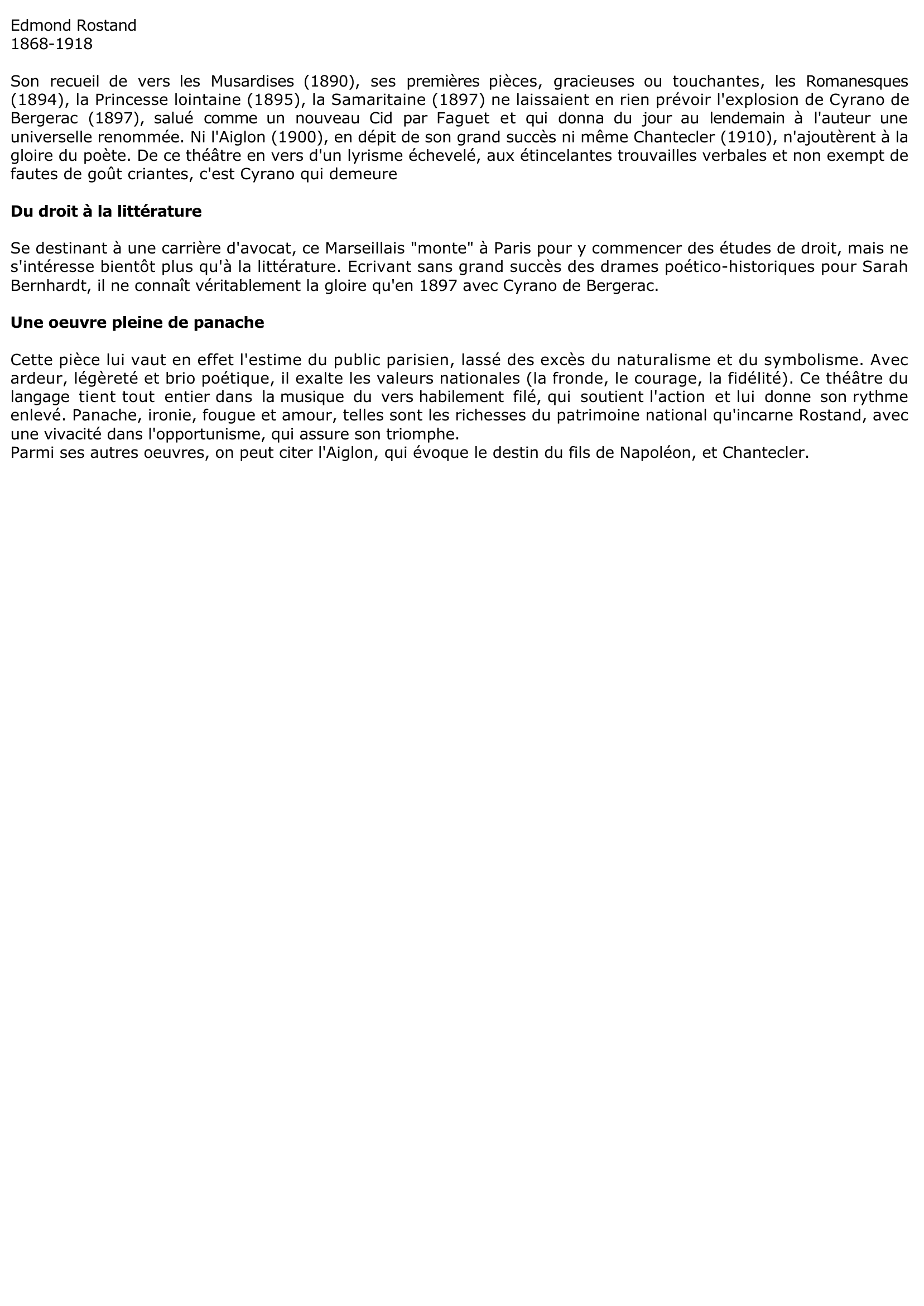 Prévisualisation du document Edmond Rostand