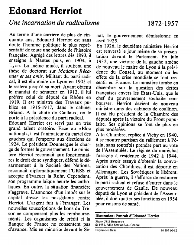 Prévisualisation du document Edouard HerriotUne incarnation du radicalisme.
