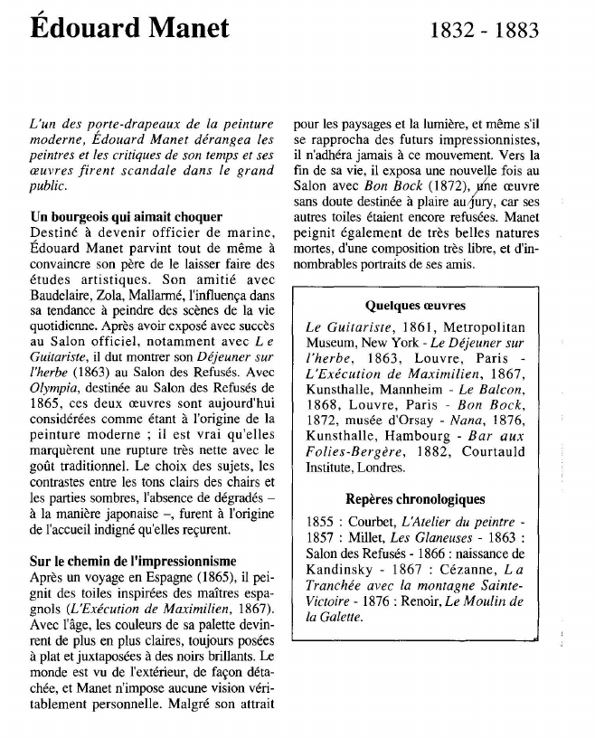 Prévisualisation du document Édouard Manet.