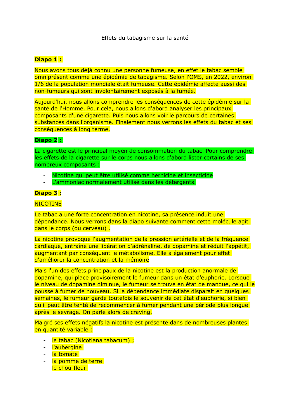 Prévisualisation du document Effets du tabagisme sur la santé