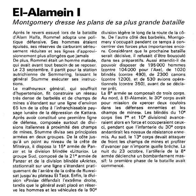 Prévisualisation du document El-Alamein:Montgomery dresse les plans de sa plus grande bataille.