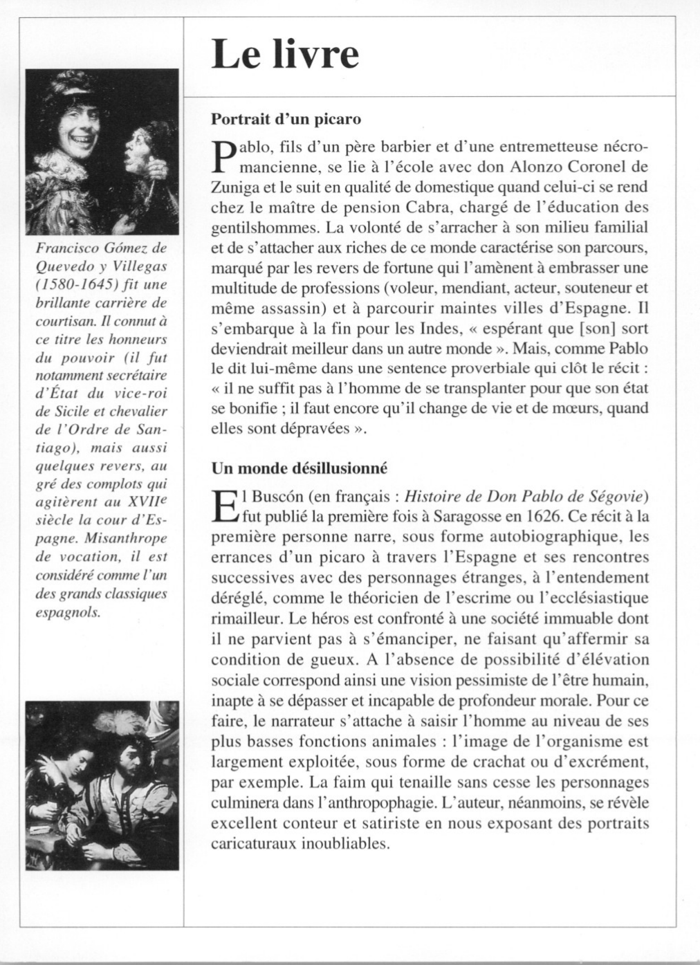 Prévisualisation du document El Buscon de Francisco Gômez de QUEVEDO Y VILLEGAS