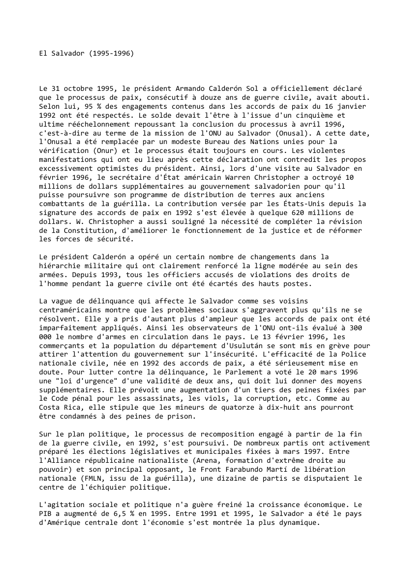 Prévisualisation du document El Salvador (1995-1996)