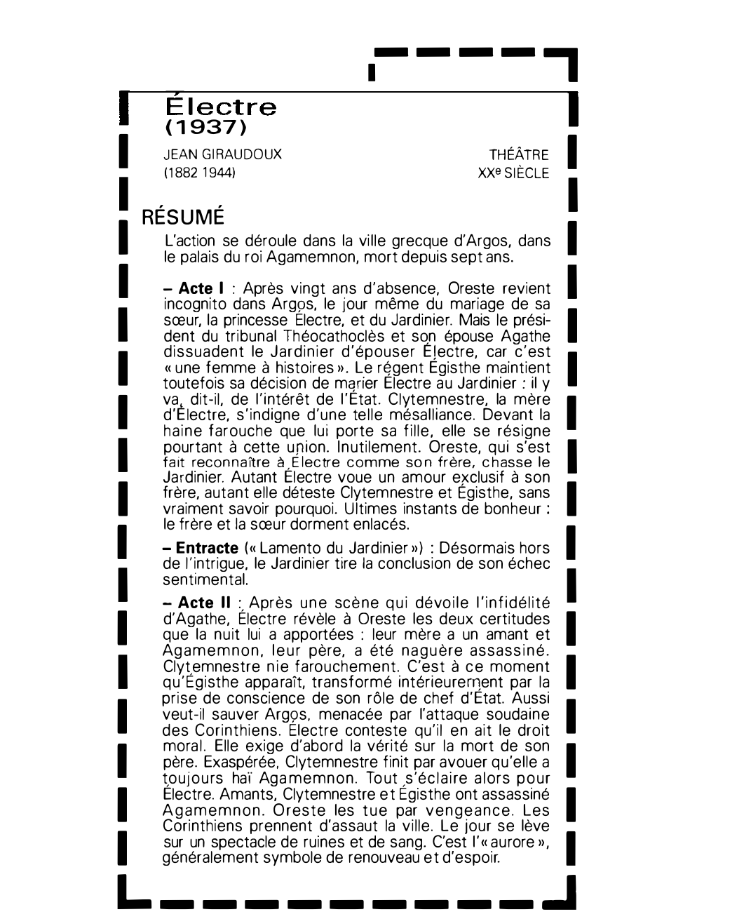 Prévisualisation du document Électre (1937) Jean Giraudoux (Résumé et Analyse)