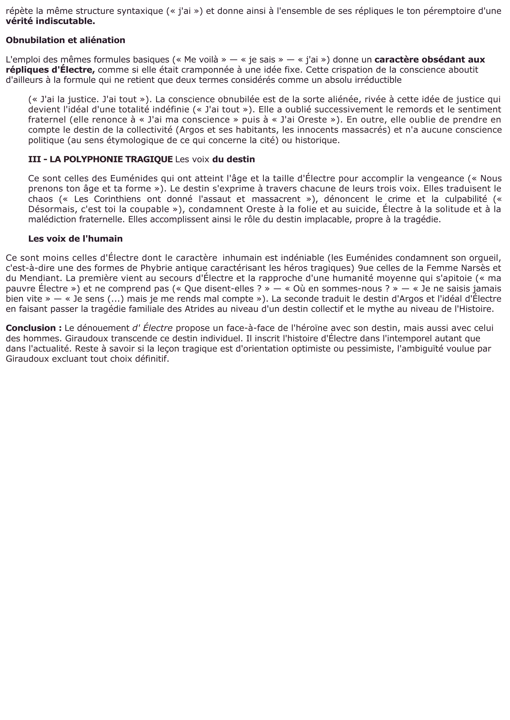 Prévisualisation du document Electre (Acte II, scène 10) - Giraudoux