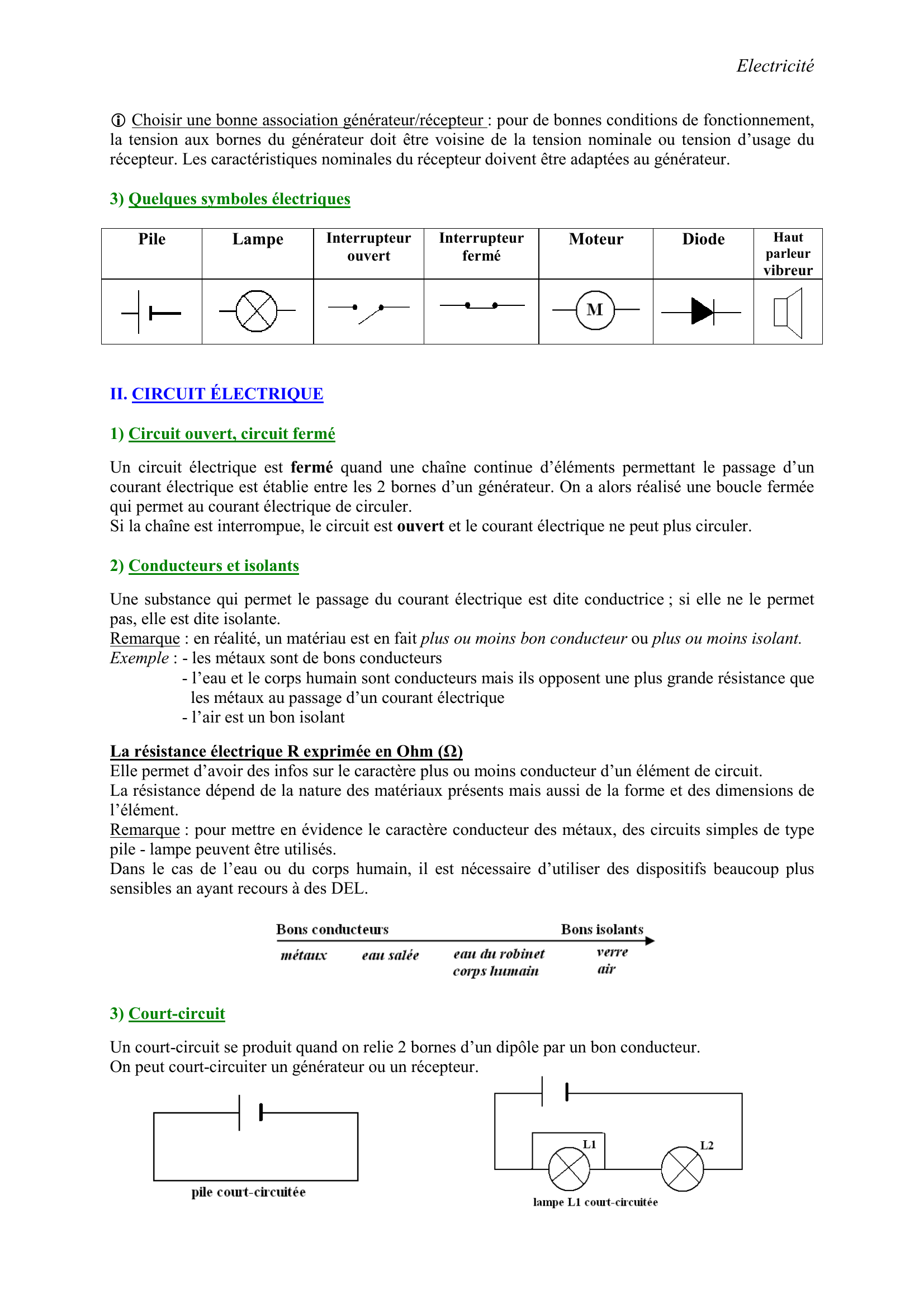 Prévisualisation du document Electricité

ÉLECTRICITÉ
I.