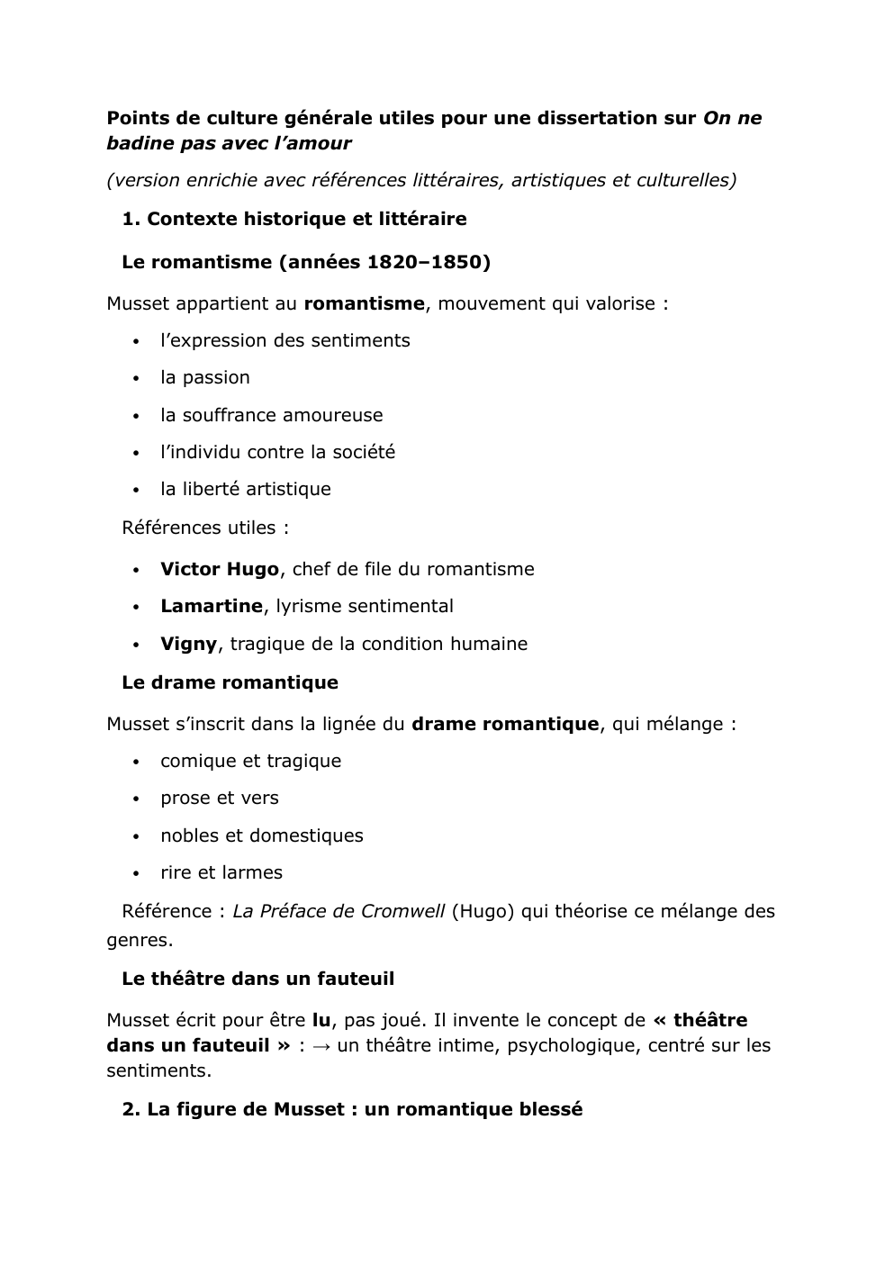 Prévisualisation du document element de culture general sur alfred de musset