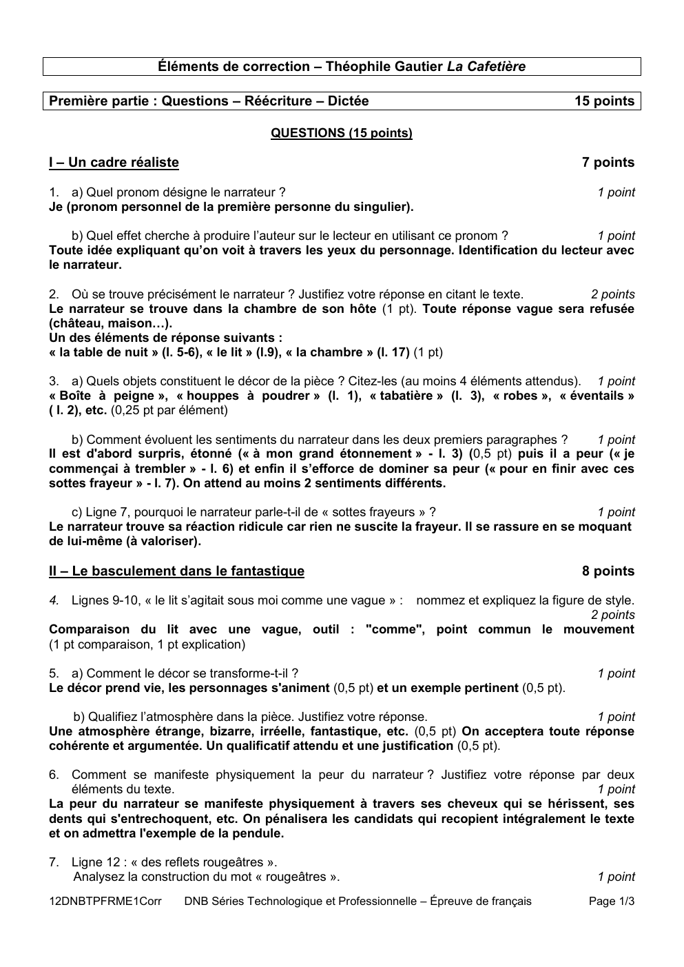 Prévisualisation du document Éléments de correction – Théophile Gautier La Cafetière