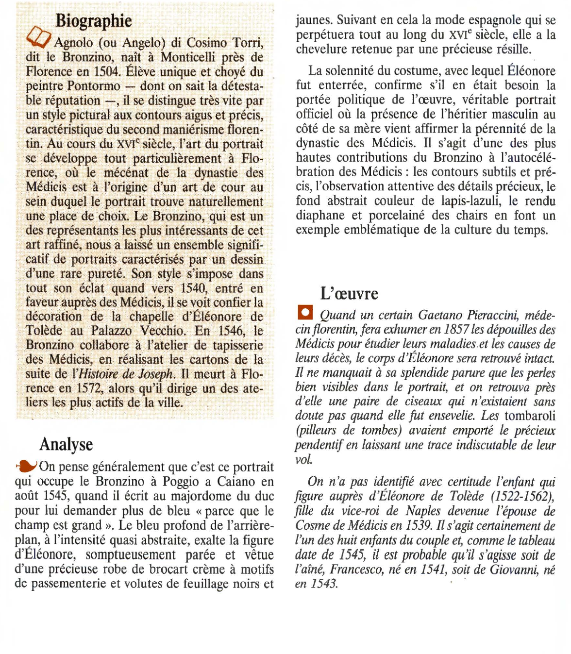 Prévisualisation du document ÉLÉONORE DE TOLÈDE de le Bronzino