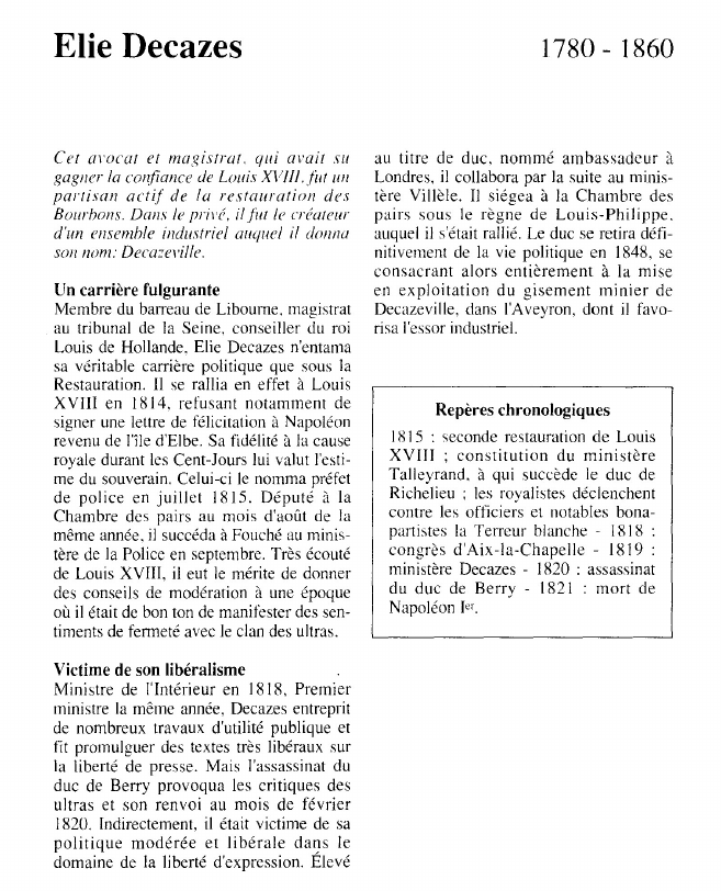 Prévisualisation du document Elie Decazes.