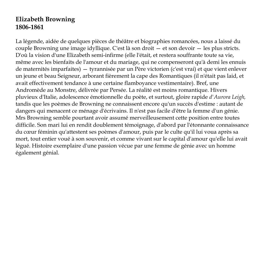 Prévisualisation du document Elizabeth Browning 1806-1861
