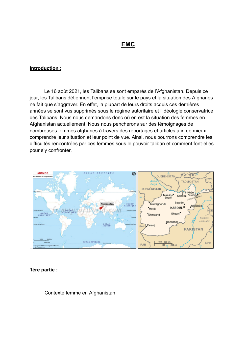 Prévisualisation du document EMC situation des femmes en Afghanistan (2022)