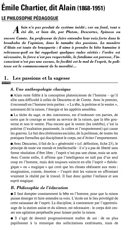 Prévisualisation du document Émile Chartier, dit Alain (1868-1951): LE PHILOSOPHE PÉDAGOGUE