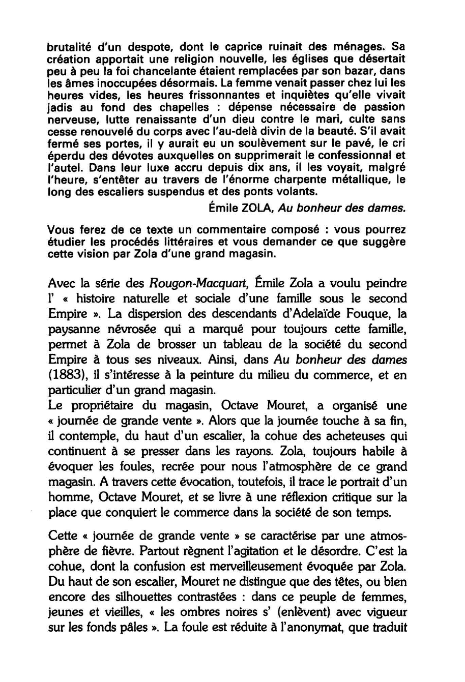 Prévisualisation du document Émile ZOLA, Au bonheur des dames: Octave Mouret et la « journée de grande vente »