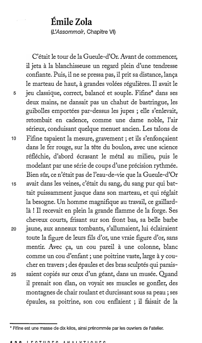 Prévisualisation du document Émile Zola (L'Assommoir, Chapitre VI): C'était le tour de la Gueule-d'Or.