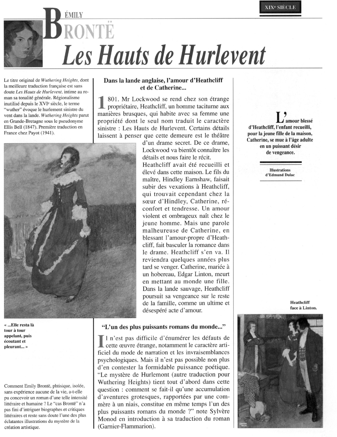 Prévisualisation du document ÉMILY Brontë:Les Hauts de Hurlevent.