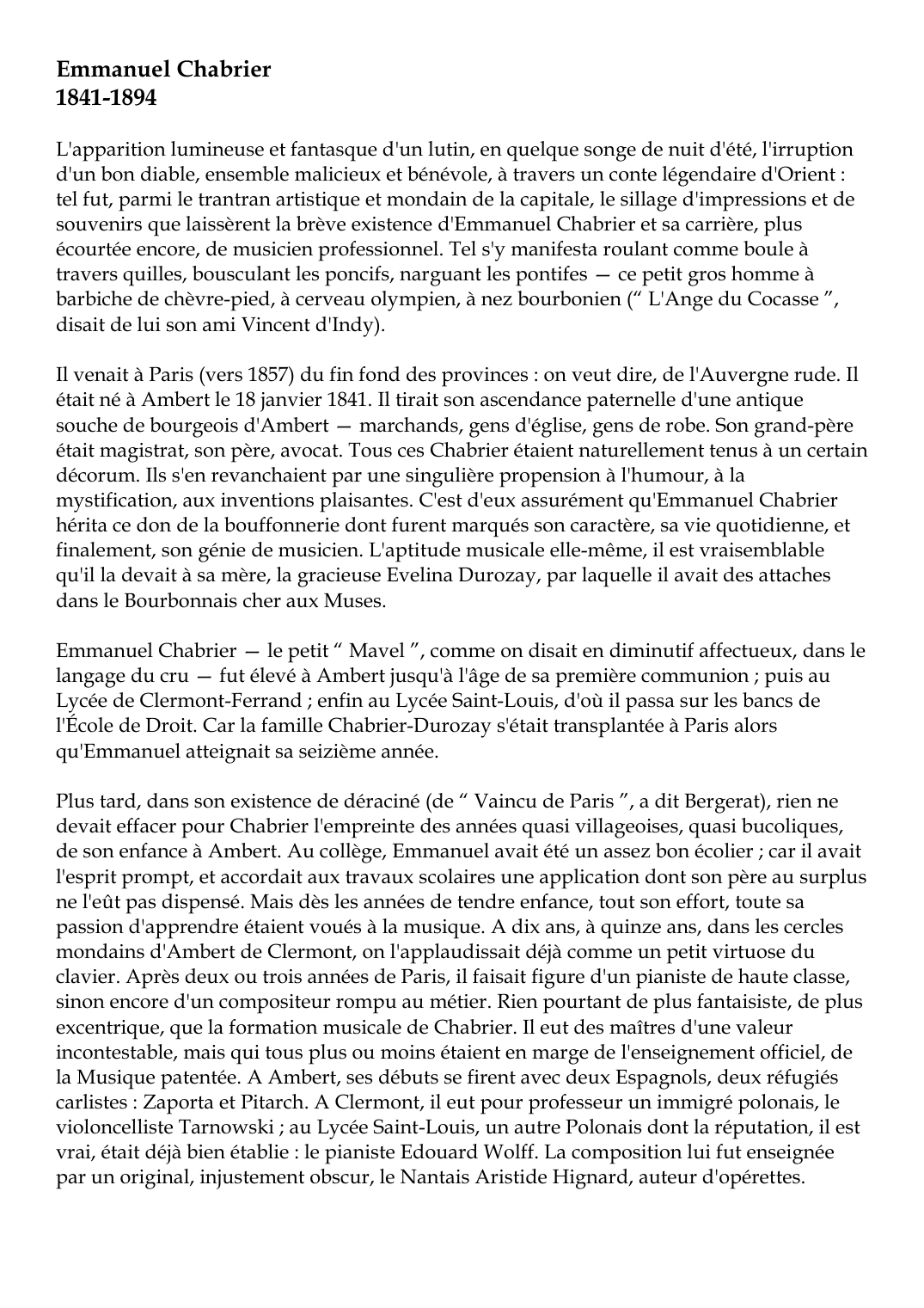 Prévisualisation du document Emmanuel Chabrier1841-1894L'apparition lumineuse et fantasque d'un lutin, en quelque songe