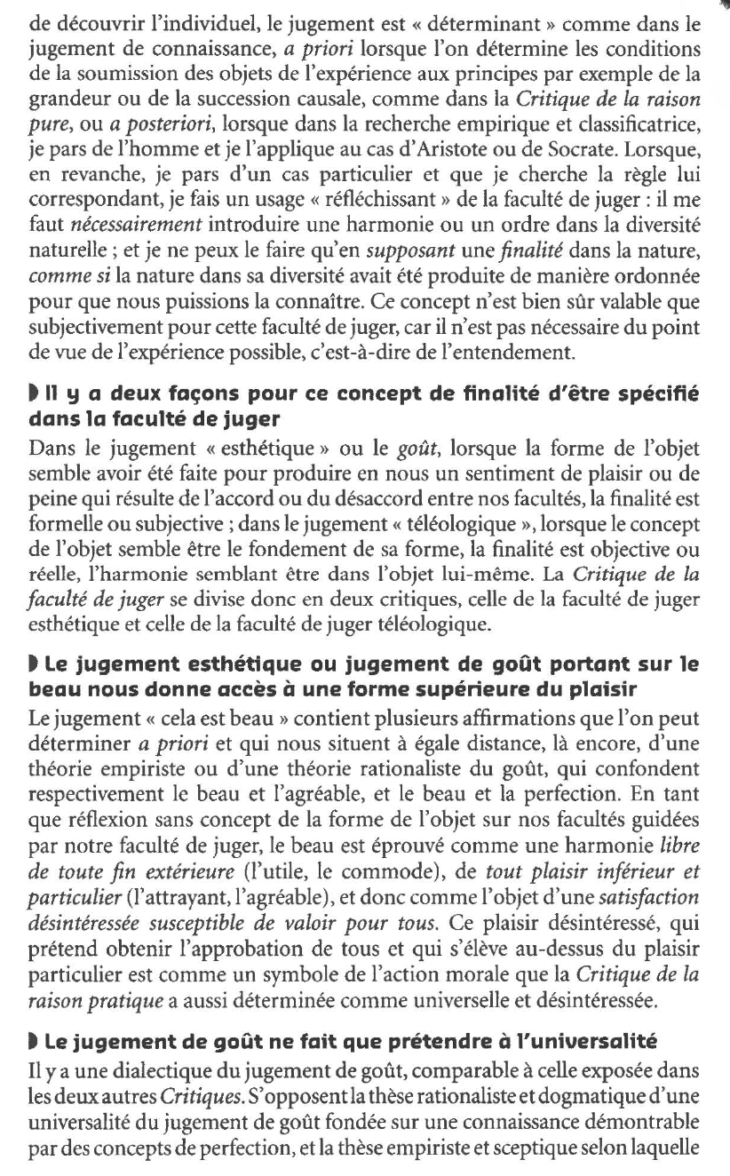 Prévisualisation du document 	EMMANUEL KANT : CRITIQUE DE LA FACULTE DE JUGER (Résumé & Analyse)