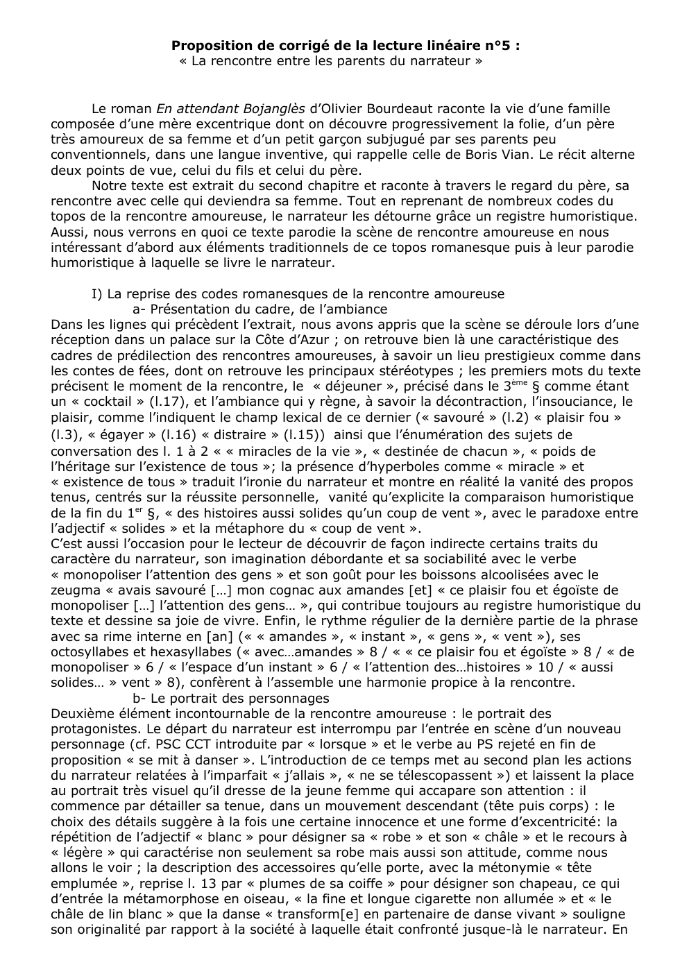 Prévisualisation du document En attendant Bojanglès d’Olivier Bourdeaut : « La rencontre entre les parents du narrateur »