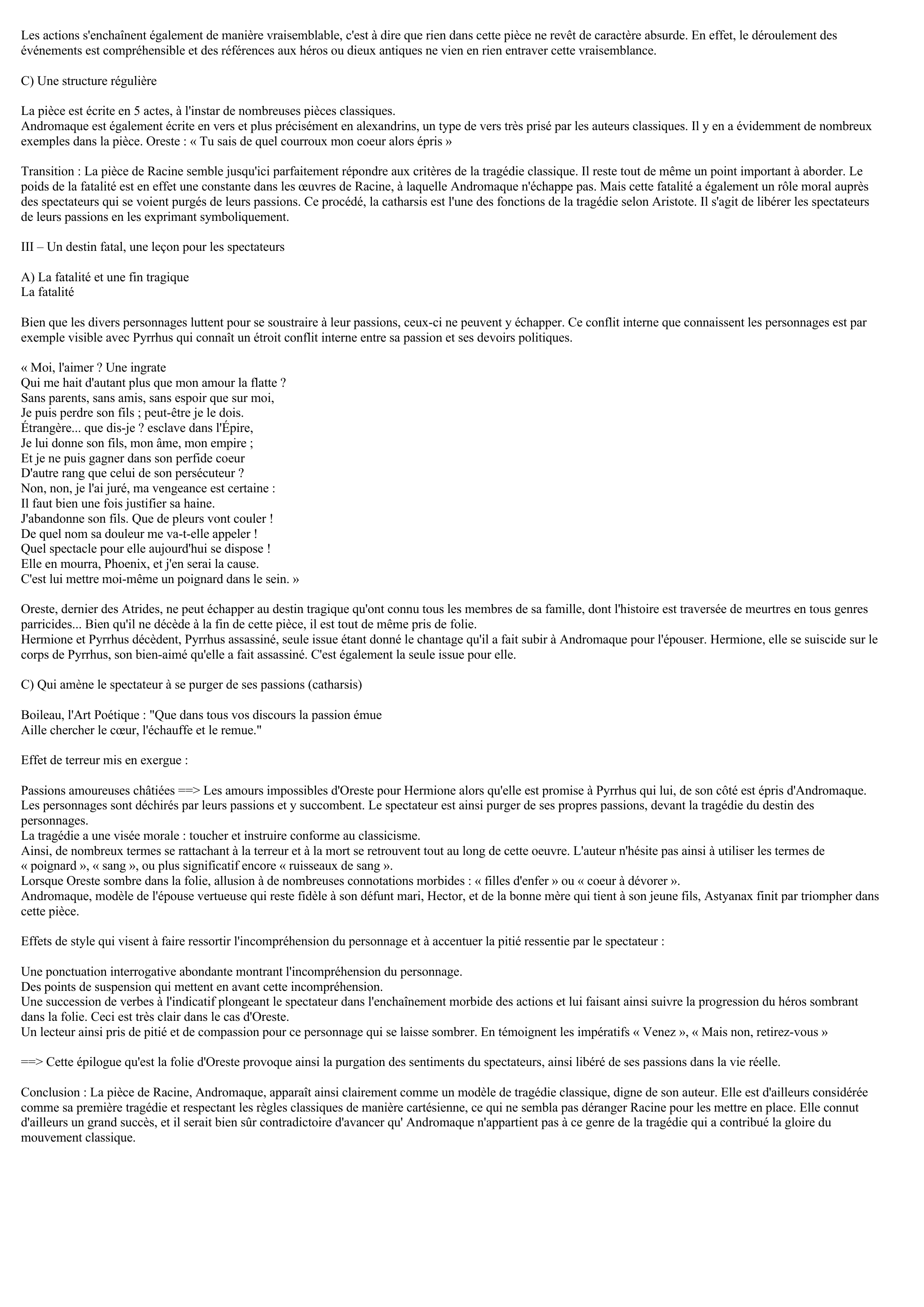 Prévisualisation du document En quoi Andromaque est-elle une tragédie classique ?