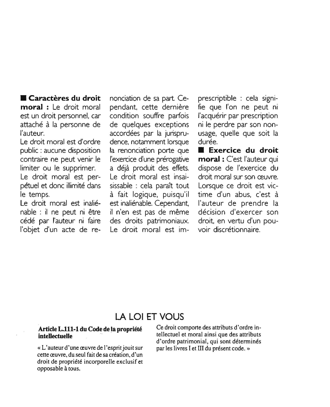 Prévisualisation du document En quoi consiste le droit moral de l'auteur ?