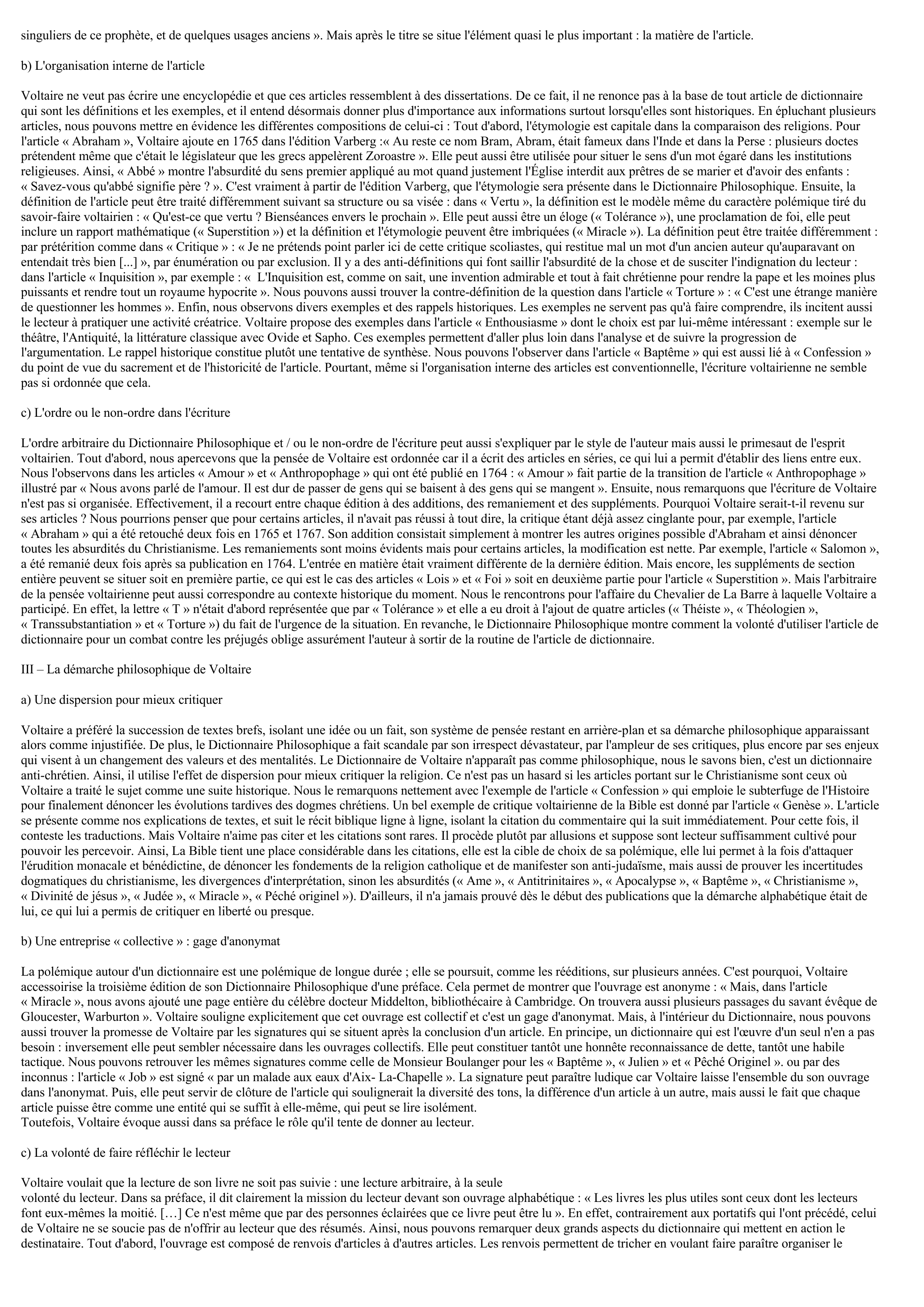 Prévisualisation du document En quoi la fragmentation alphabétique du Dictionnaire Philosophique reflète-elle le caractère arbitraire et critique de l'écriture voltairienne ?