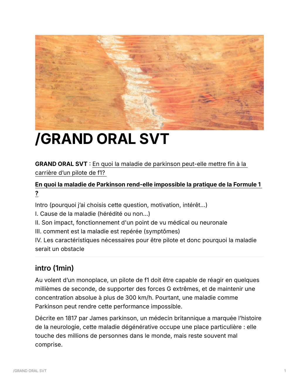 Prévisualisation du document En quoi la maladie de Parkinson empêche-t-elle la pratique de la Formule 1 ?