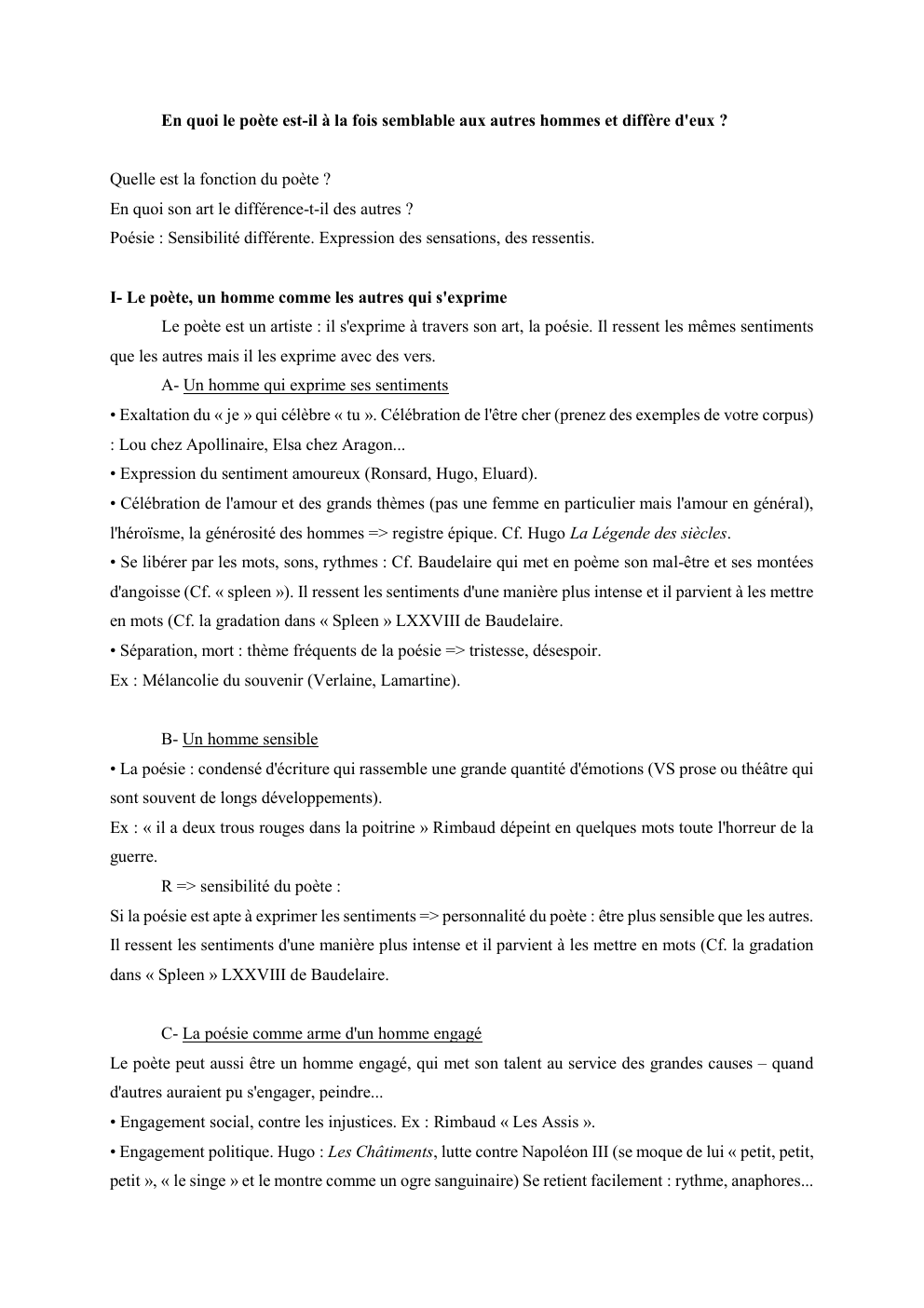 Prévisualisation du document En quoi le poète est-il à la fois semblable aux autres hommes et diffère d'eux ?

Quelle est la fonction...