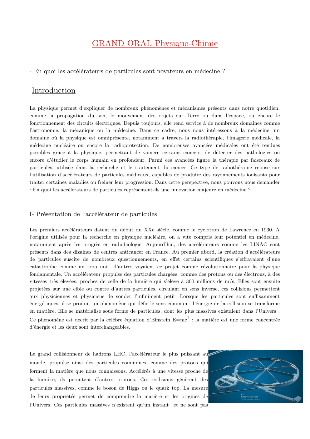 Prévisualisation du document En quoi les accélérateurs de particules sont novateurs en médecine ?