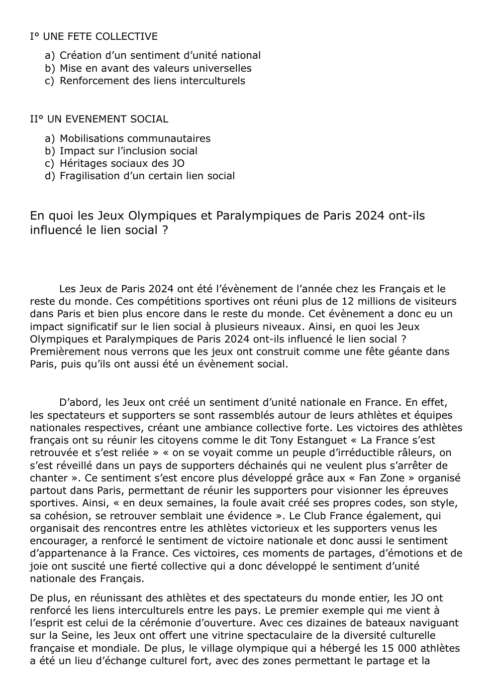Prévisualisation du document En quoi les Jeux Olympiques et Paralympiques de Paris 2024 ont-ils influencé le lien social ?