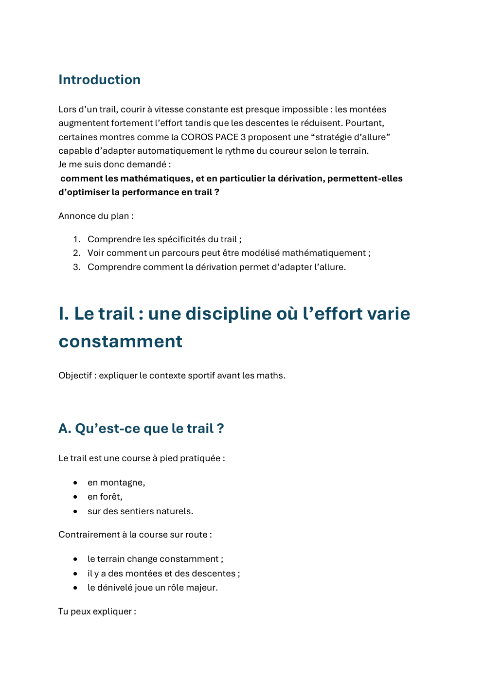 Prévisualisation du document En quoi les mathématiques on t’il aider les gens à concevoir des applications qui aident la performance en trail ?