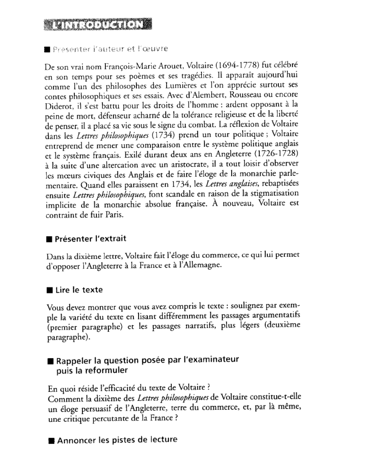Prévisualisation du document En quoi réside l'efficacité du texte de Voltaire ?  ■ VOLTAIRE, Lettres philosophiques, Dixième lettre, « Sur le commerce »