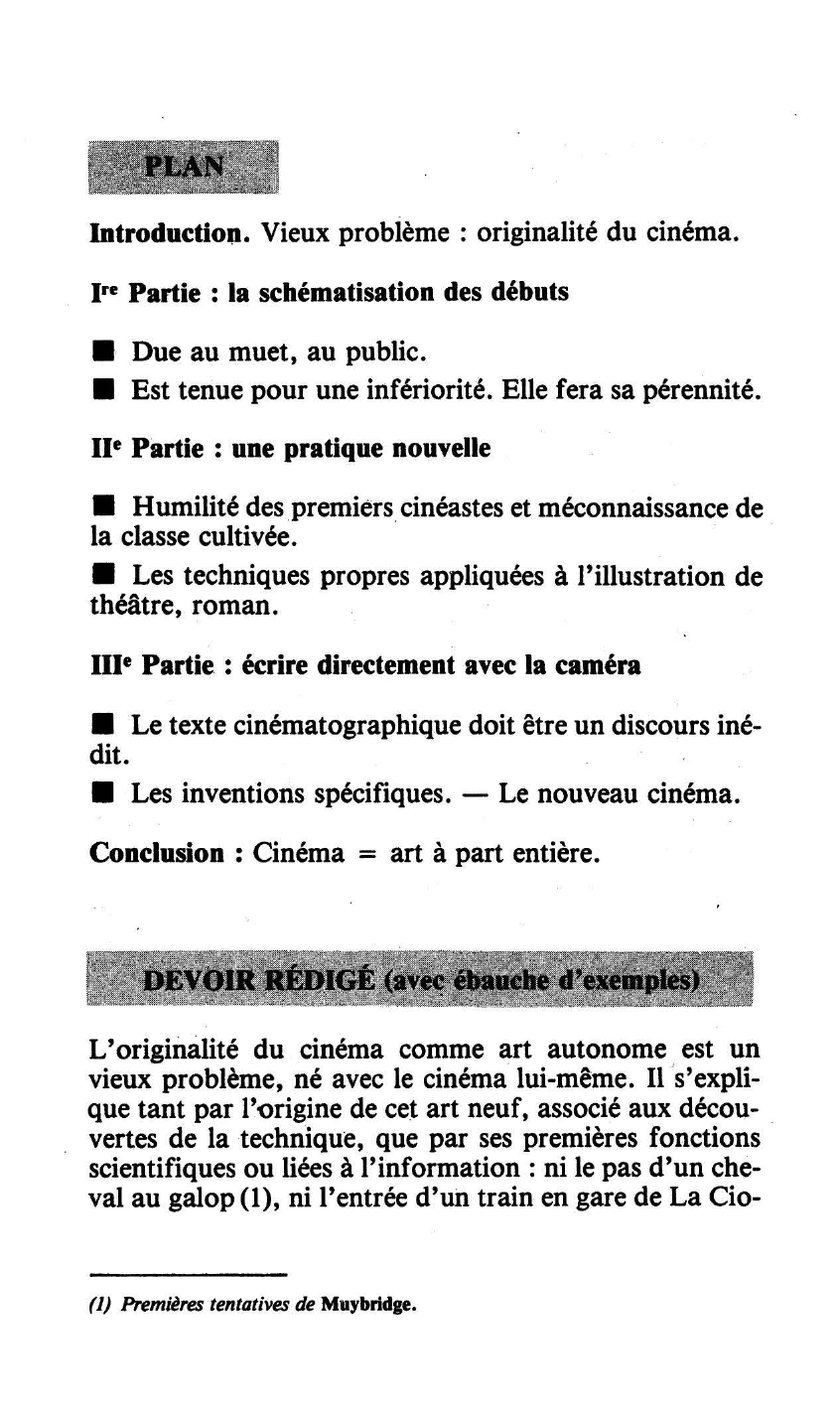 Prévisualisation du document En vous appuyant sur des exemples précis, vous. vous demanderez dans quelle mesure le cinéma, par son langage et ses moyens propres, peut atteindre à la création d'oeuvres originales, c'est-à-dire se définir comme un art, au plein sens du terme.