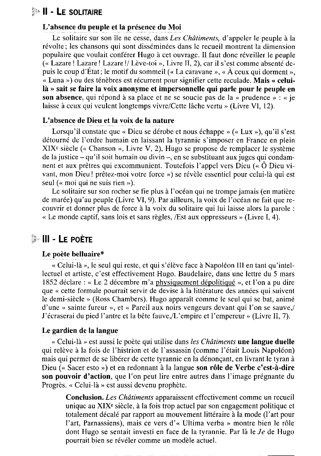 Prévisualisation du document En vous appuyant sur votre lecture des Châtiments, dites quel sens vous donnez à ce vers fameux d'« Ultima Verba » (Livre VII, 14) : « Et s'il n'en reste qu'un, je serai celui-là! »