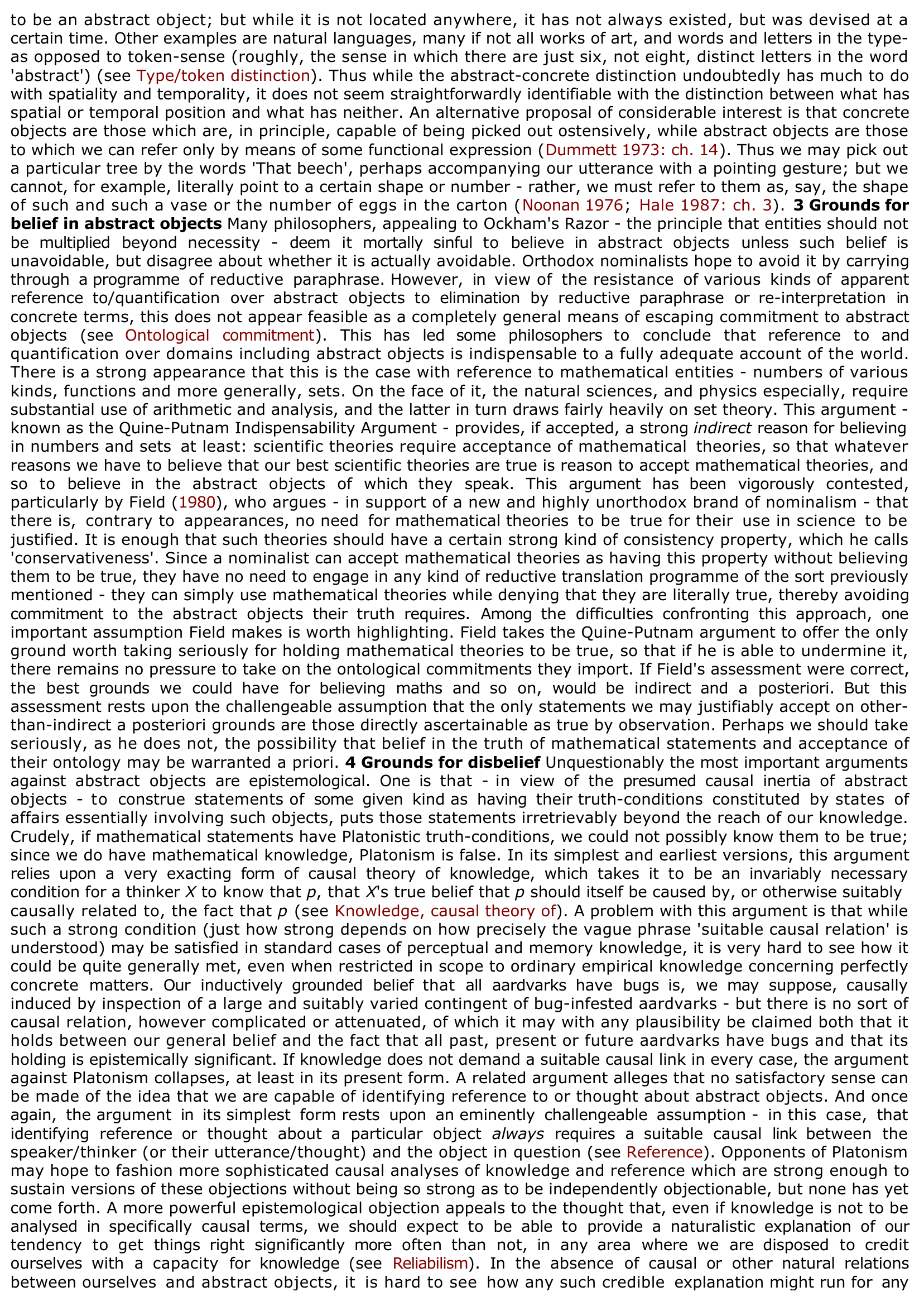 Prévisualisation du document Encyclopedia of Philosophy: Abstract objects