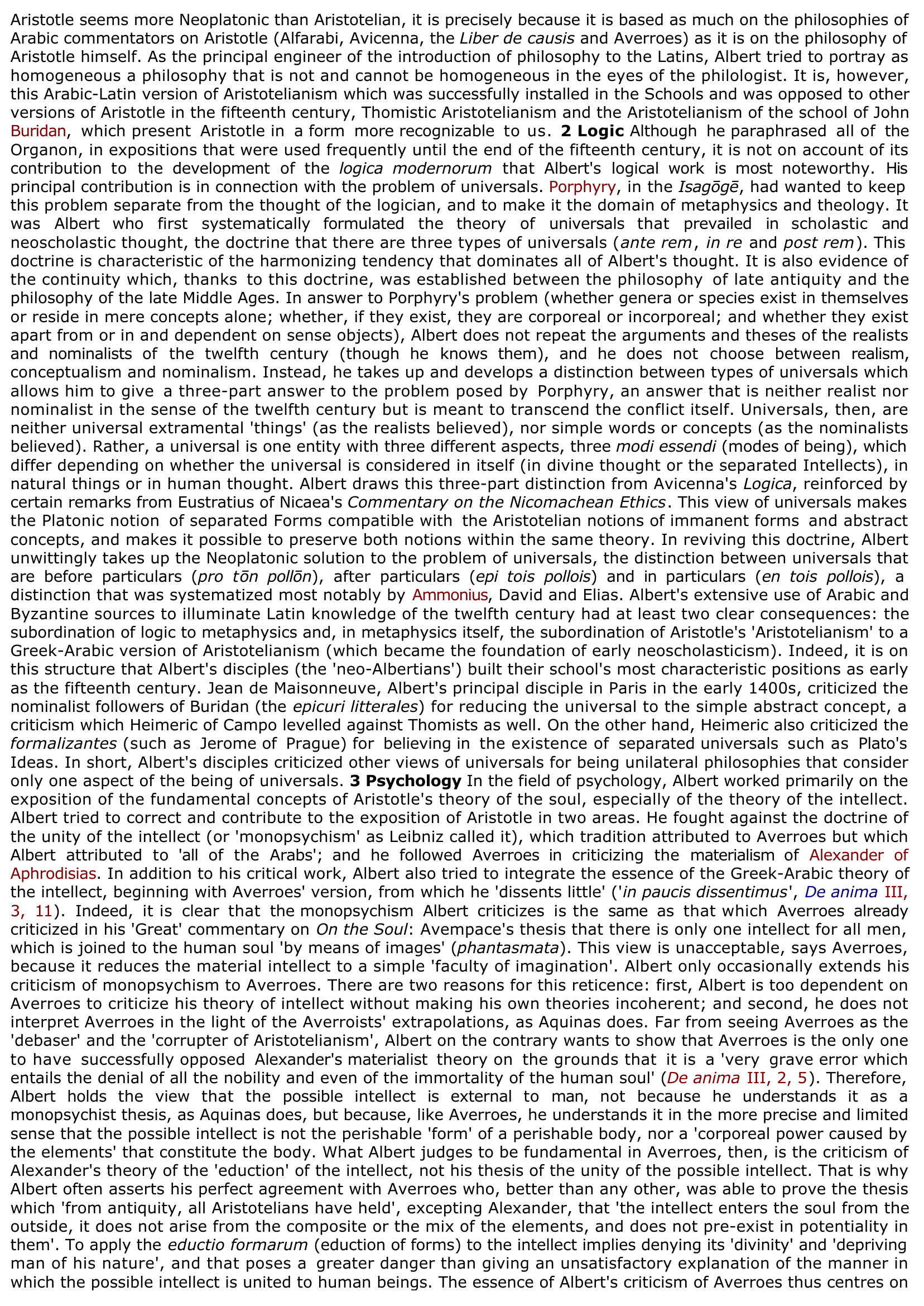Prévisualisation du document Encyclopedia of Philosophy: Albert the Great