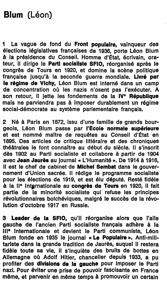 Prévisualisation du document Encyclopédie: Blum (Léon)