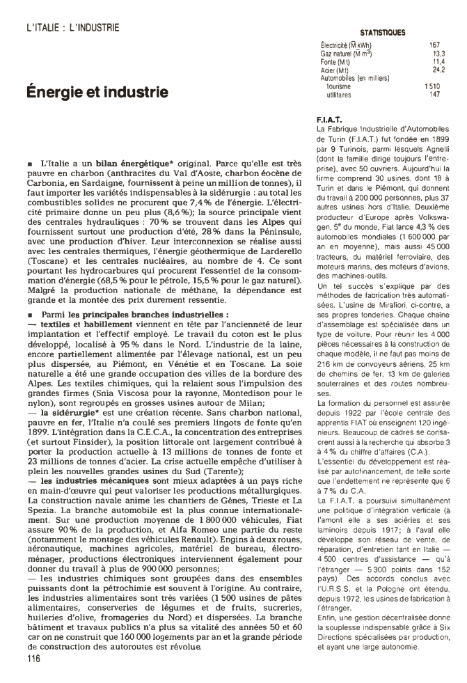 Prévisualisation du document Énergie et industrie - Italie (en 1980)