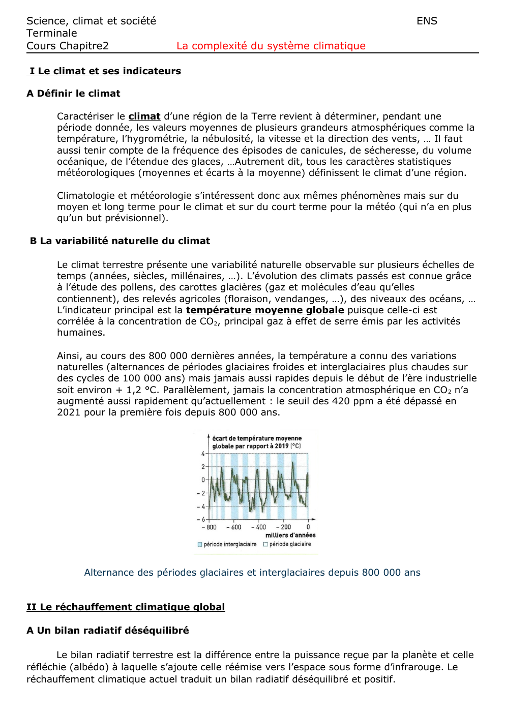 Prévisualisation du document ENS La complexité du système climatique