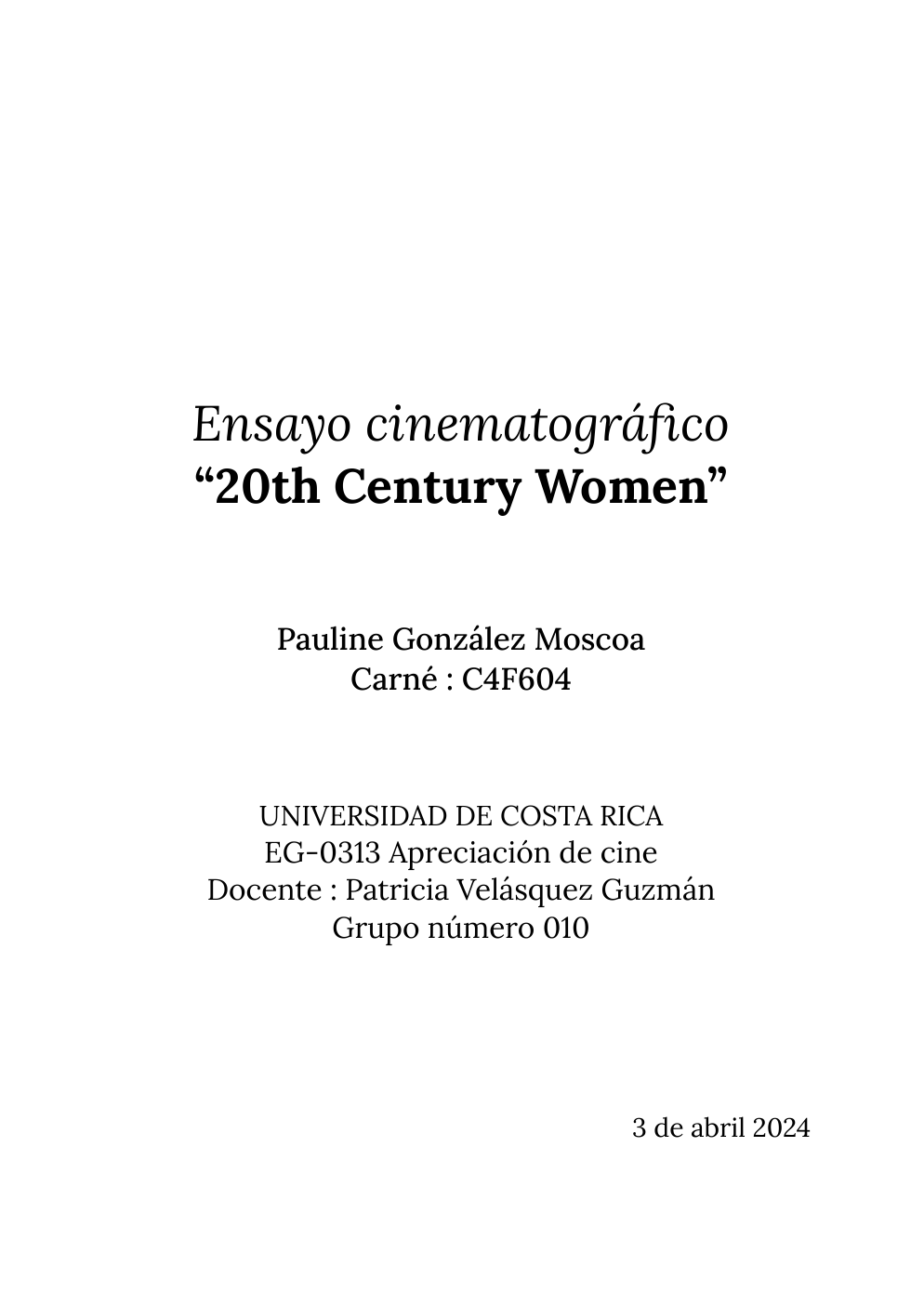 Prévisualisation du document ensayo cinéma - “20th Century Women”