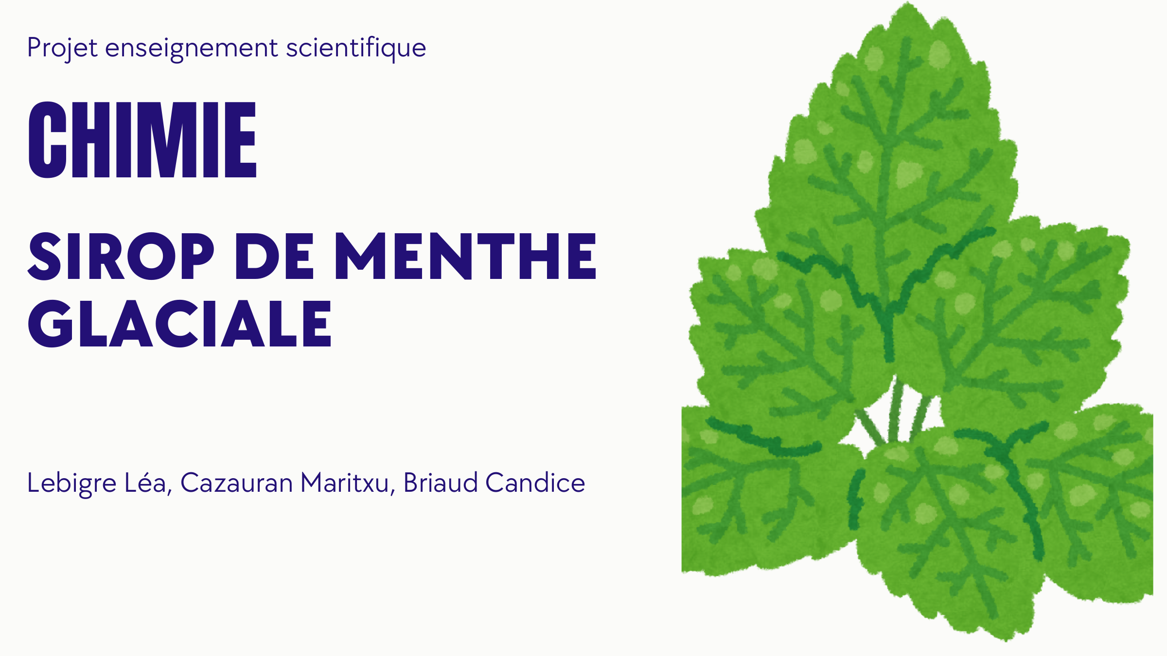 Prévisualisation du document enseignement scientifique Projet enseignement scientifique  CHIMIE SIROP DE MENTHE GLACIALE