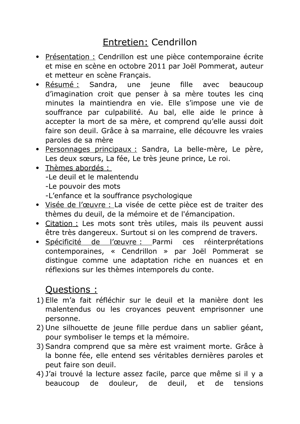 Prévisualisation du document entretien (cendrillon Joel Pommerat)