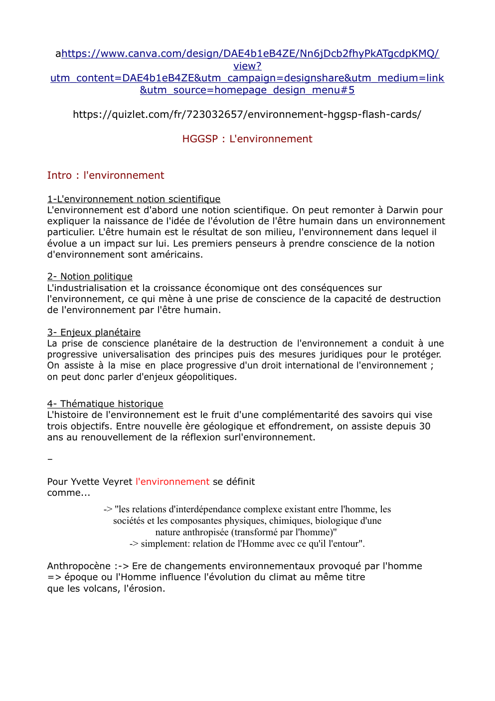 Prévisualisation du document Environnement fiche révision HGGSP